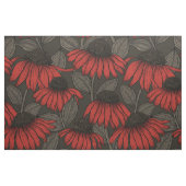 Tissu Fleurs rouges sur marron (Fat Quarter)