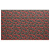 Tissu Fleurs rouges sur marron (Yard)