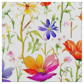 Tissu Fleurs sauvages colorés dans un champ (Fermer)
