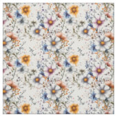 Tissu Fleurs sauvages en blanc (Échantillon)