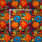 Tissu Fleurs tropicales dynamiques (Carreau)