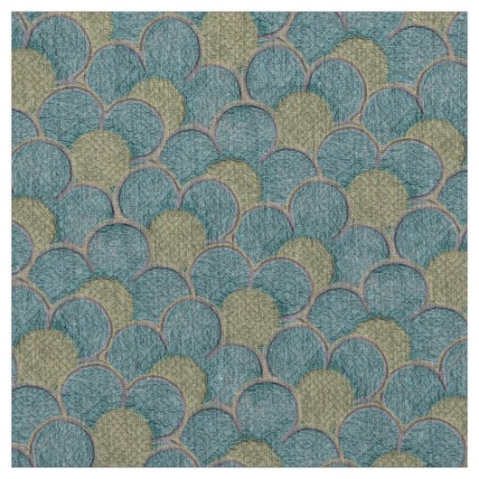 Tissu Fleurs turquoise et jaune grand format (Échantillon)
