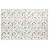 Tissu Fleurs Turquoise Et Orange Retro (Fat Quarter)