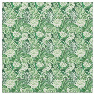 Tissu Fleurs vertes, motif design vintage
