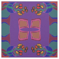 Fleurs violet/ vert /orange /jaune>Tissu