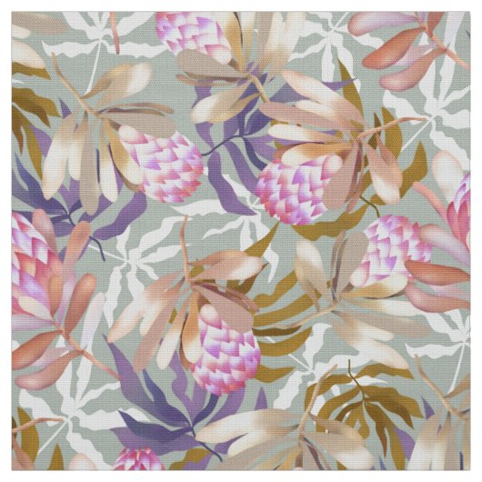 Tissu Fleurs Wlid Protea Grey (Échantillon)