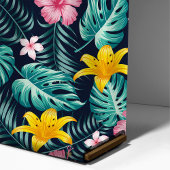 Tissu Fleuve Tropical Marine Et Hibiscus Rose