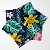 Tissu Fleuve Tropical Marine Et Hibiscus Rose