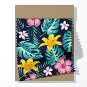 Tissu Fleuve Tropical Marine Et Hibiscus Rose