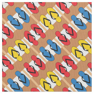 Tissu Flip Flops Couleurs primaires Bandes