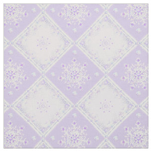 Tissu flocon de neige violet clair et coeur étincelant