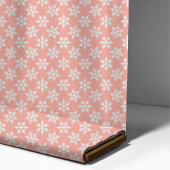 Tissu Flocons blancs sur fond rose
