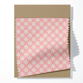 Tissu Flocons blancs sur fond rose