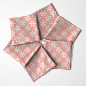 Tissu Flocons blancs sur fond rose