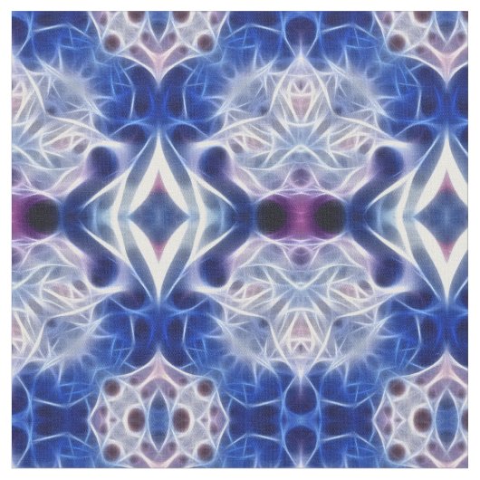 Tissu Flocons de neige sur bleu (Fermer)