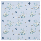 Tissu flocons et patins (Échantillon)