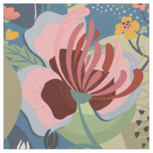 Tissu Floral Abstrait coloré gras