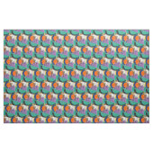 Tissu Floral Abstrait Turquoise violet Motif (Fat Quarter)