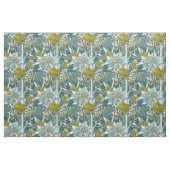 Tissu Floral africain bleu vert (Fat Quarter)