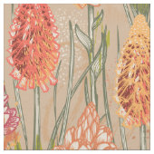 Tissu Floral Africain Orange Or rose (Fermer)