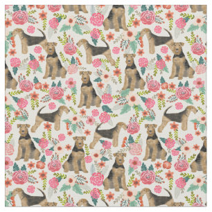 Tissu floral Airedale Terrier
