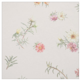 Tissu floral aquarelle rose mousse rose pâle