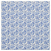 Tissu floral blanc et bleu (Échantillon)