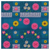 Tissu floral bleu (Fermer)