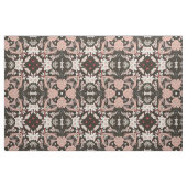 tissu floral bleu, corail et noir art déco (Fat Quarter)