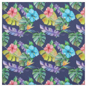 Tissu Floral bleu Hawaïen (Échantillon)