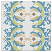 Tissu floral bleu moderne (fermé)