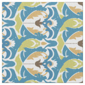 Tissu floral bleu moderne (fermé)