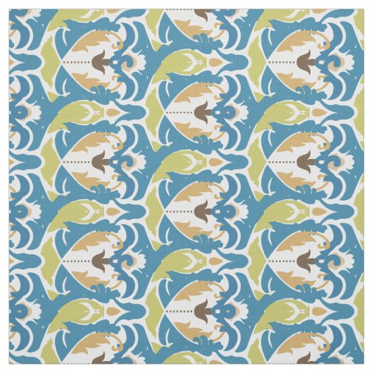 Tissu floral bleu moderne (Échantillon)