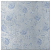 Tissu Floral Bleu Rose Argent Shimmer Chic (Échantillon)