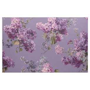 Tissu floral bohème vintage rustique lilas botaniq
