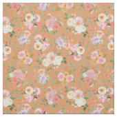 Tissu Floral Boho d'été sur Orange (Échantillon)