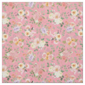 Tissu Floral Boho d'été sur rose Rose (Échantillon)
