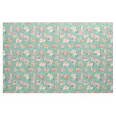 Tissu Floral Boho d'été sur vert (Fat Quarter)