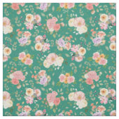 Tissu Floral Boho d'été sur vert tropical (Échantillon)