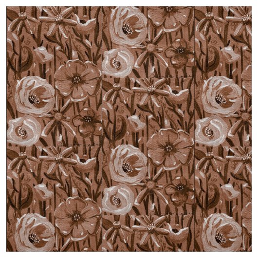 Tissu floral Brown (Échantillon)
