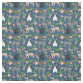 Tissu Floral de Bulldogs de Cactus (Échantillon)