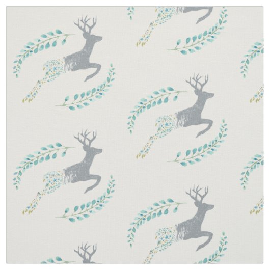 Tissu floral de cerfs communs (Échantillon)