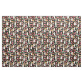 Tissu floral de corgi - noir (Fat Quarter)