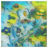 Tissu floral de faisceau de soleil jaune (Échantillon)