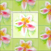 Tissu floral de lys botanique péruvien (Carreau)