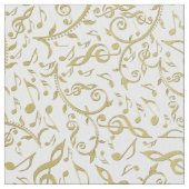 Tissu floral de motif de notes et de clefs de (fermé)