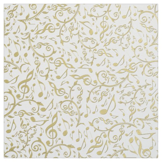Tissu floral de motif de notes et de clefs de (Échantillon)