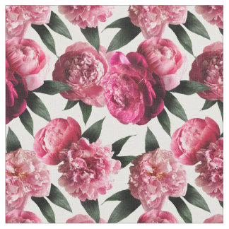 Tissu floral de pivoine rose