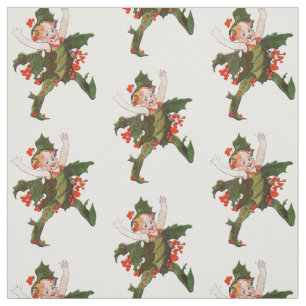 Tissu Floral drôle mignon d'enfant de fleur de Noël de