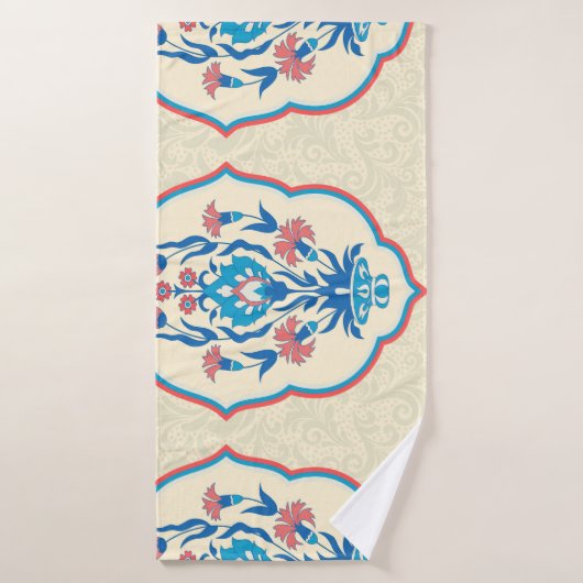 Tissu floral ethnique : Élégance transparente (Serviette de bain)